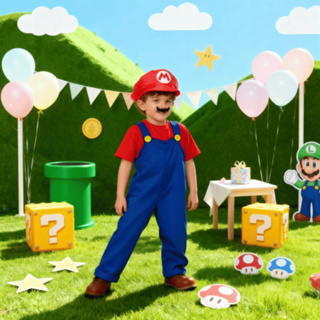 Fantasia Mario Bros + Fantasia do Luigi Masculino  (INFANTIL) em Oferta na Shopee