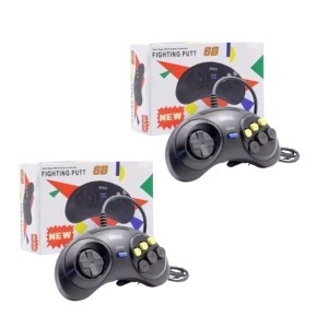 Kit 2 Controles Fighting Putt 6B para Sega Mega Drive Master System