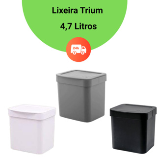 Lixeira Cozinha Pia 4,7l Cesto De Lixo Tampa Esconde Saco Trium OU em Oferta na Shopee