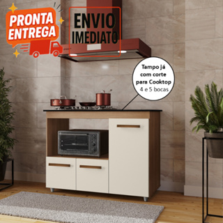 Balcão Cooktop ANA com Espaço para Forno e 3 Portas em Oferta na Shopee