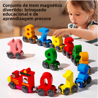 Trem Magnético De Madeira , Quebra-Cabeça Digital E Conjunto De Montagem De Aprendizagem , Presente De Natal em Oferta na Shopee