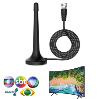 Antena Digital Interna e Externa, Sinal TV, HDTV, 4K, FM, UHF, Base Imã, prova d água em Oferta na Shopee
