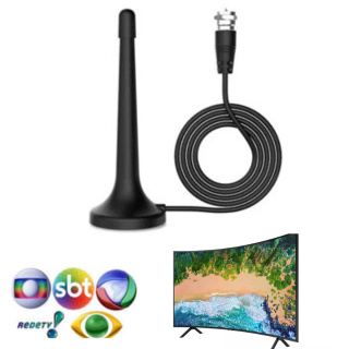Antena Digital Interna e Externa, Sinal TV, HDTV, 4K, FM, UHF, Base Imã, prova d água em Oferta na Shopee