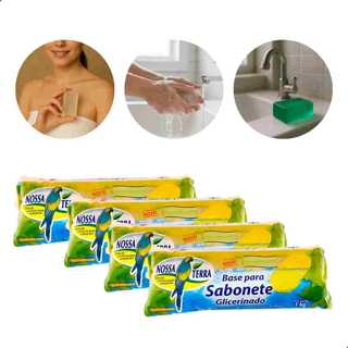 4kg Bases De Glicerina Transparente Para Sabonete Nossa Terra em Oferta na Shopee