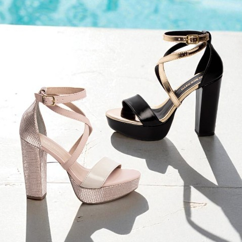 Sandália Meia Pata Festa Salto Alto Grosso Bloco 11cm Preto Dourado Rosa Luxo Blogueira Torricella