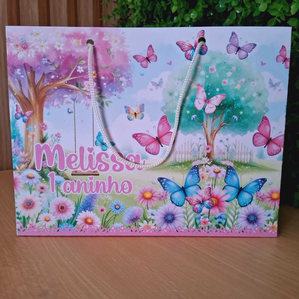 Kit Sacolinha Personalizada Jardim Encantado /Festa Jardim Encantado /Jardim das Borboletas