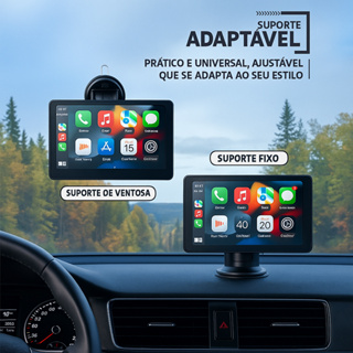 Tela central Multimídia Universal 7" CarPlay Android iOS • Bluetooth • GPS • Espelhamento Celular em Oferta na Shopee