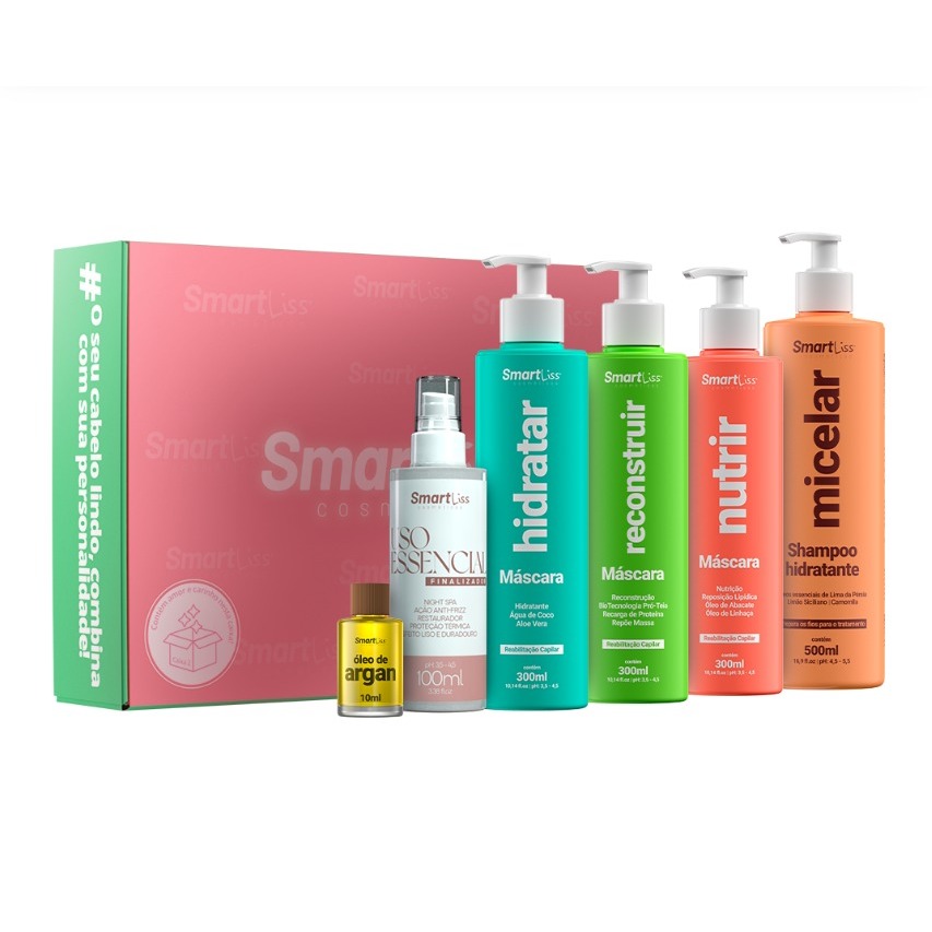 Caixa Cronograma Capilar SmartLiss – Hidratar, Nutrir e Reconstruir | Kit Completo com 6 I...
