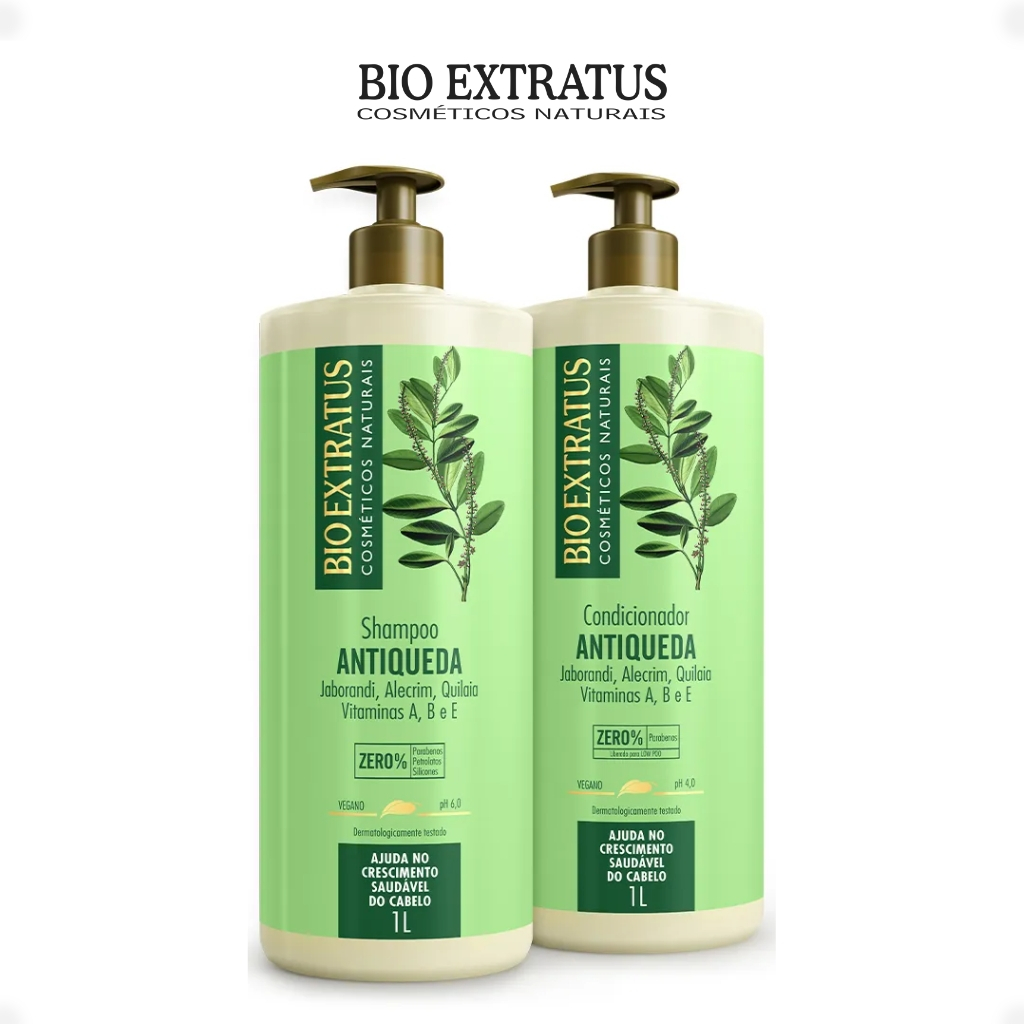 Kit  Shampoo e Condicionador Bioextratus Jaborandi Antiqueda 1 Litro Profissional