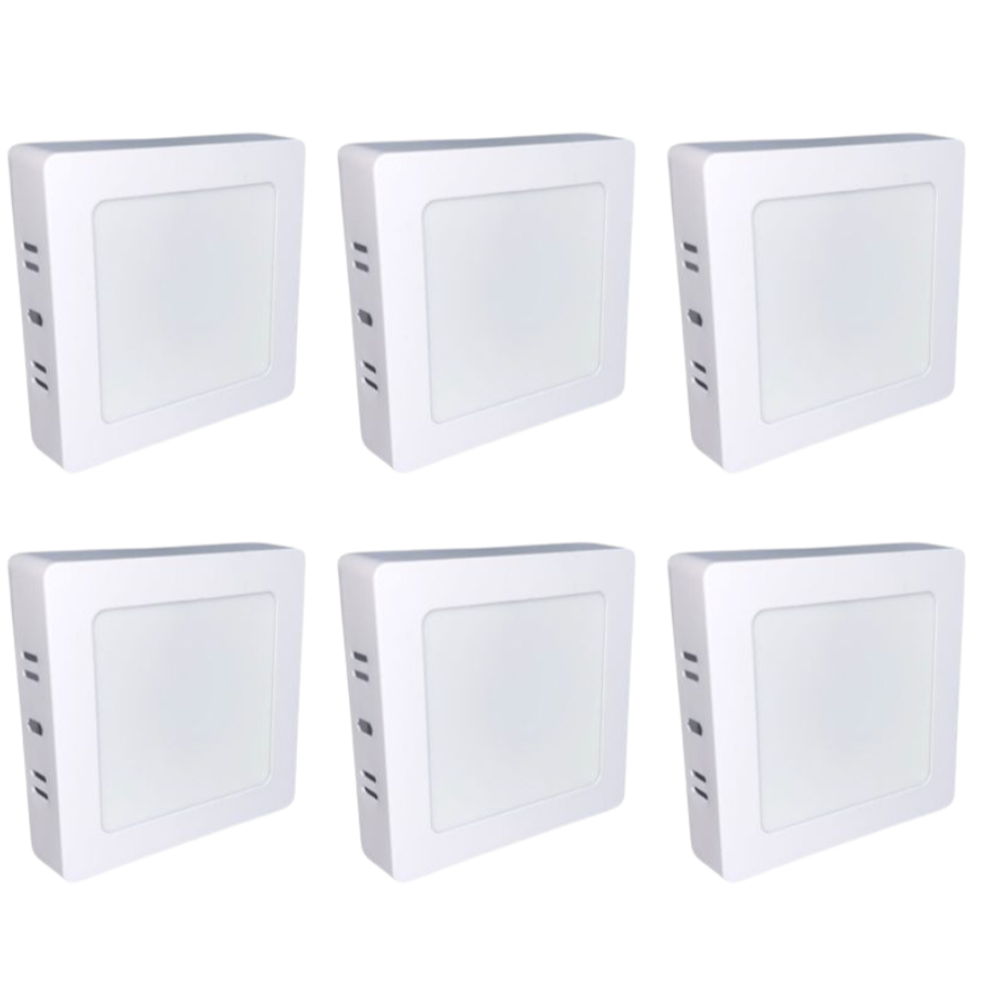 Kit 6 Luminária Painel Plafon Led Sobrepor Quadrado 6w Bivolt em Oferta na Shopee