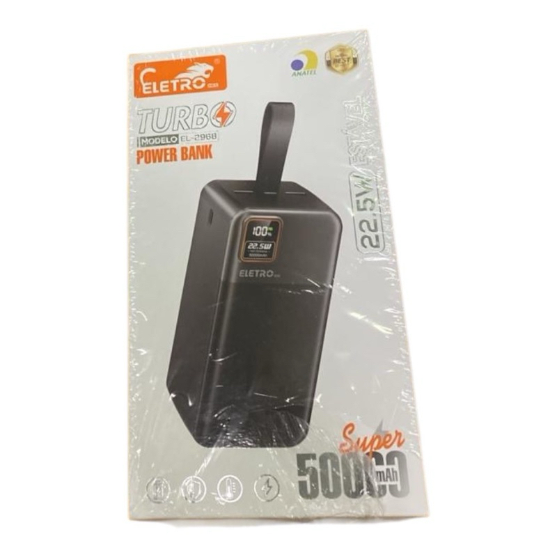 🔋 Power Bank Eletro Turbo 50000mAh (Modelo EL-2968)