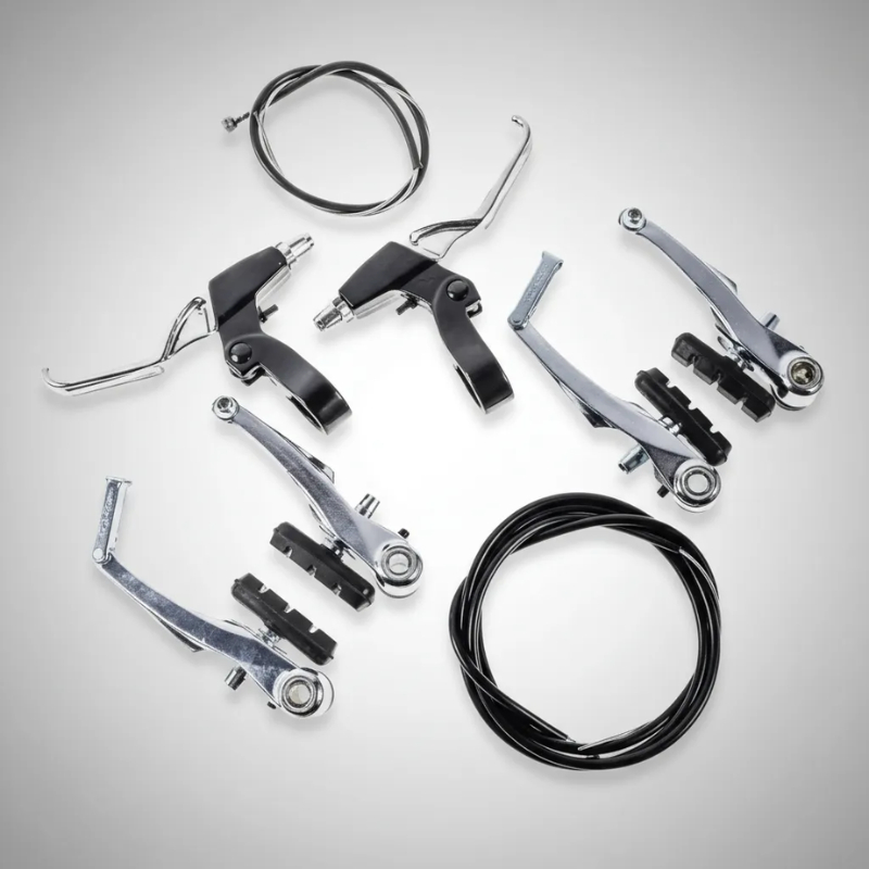 Freio V-brake Para Bicicleta C/ Manete Alumínio Polido Logan em Oferta na Shopee