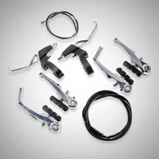 Freio V-brake Para Bicicleta C/ Manete Alumínio Polido Logan em Oferta na Shopee