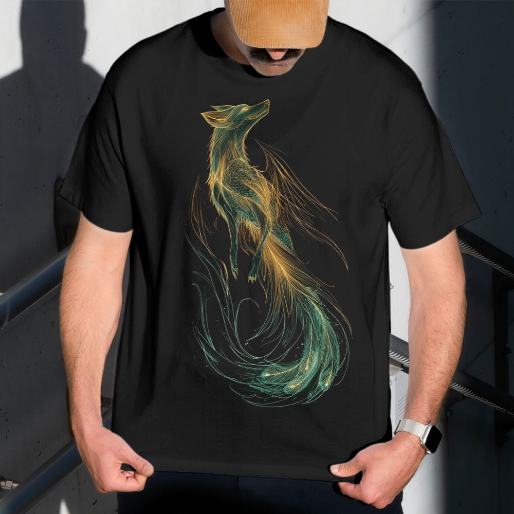 Camiseta Masculina Estampa Raposa Marinha 100% Algodão Estilo Conforto Diário Do Tamanho P ao GG