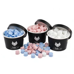 Ink Cap Batoques Tinta Silicone Tatto Tatuagem Branco Rosa Azul