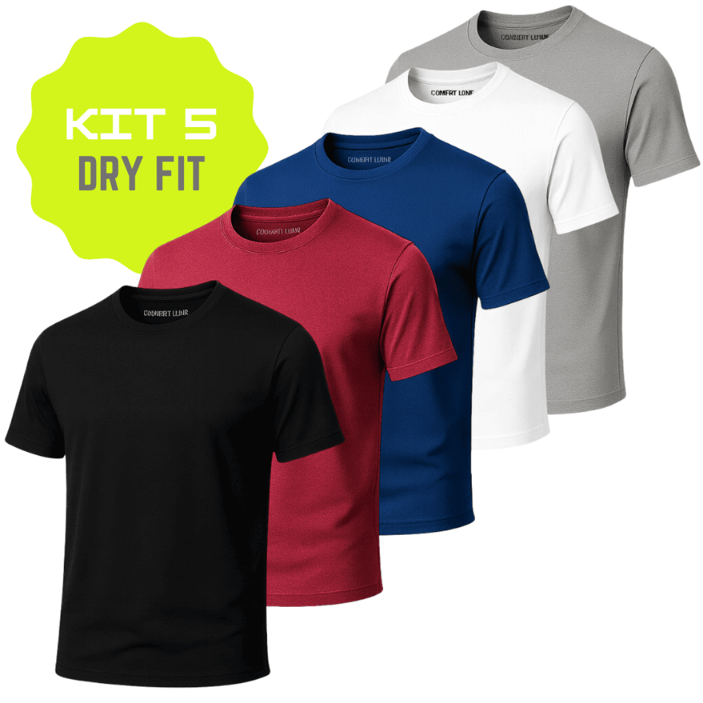 Kit 5 Camiseta Helanca Slim Premium Treino Fit Casual Fresca Justa Futebol Corrida em Oferta na Shopee