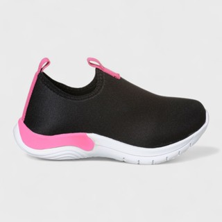 Tênis Infantil Feminino Menina Calce Fácil Super Leve Escolar Preto/Pink em Oferta na Shopee