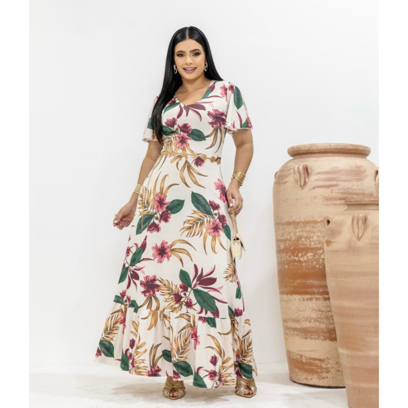 Vestido Longo Plus Size | Luxo Modesto | Moda Cristã Elegante Basico Casual