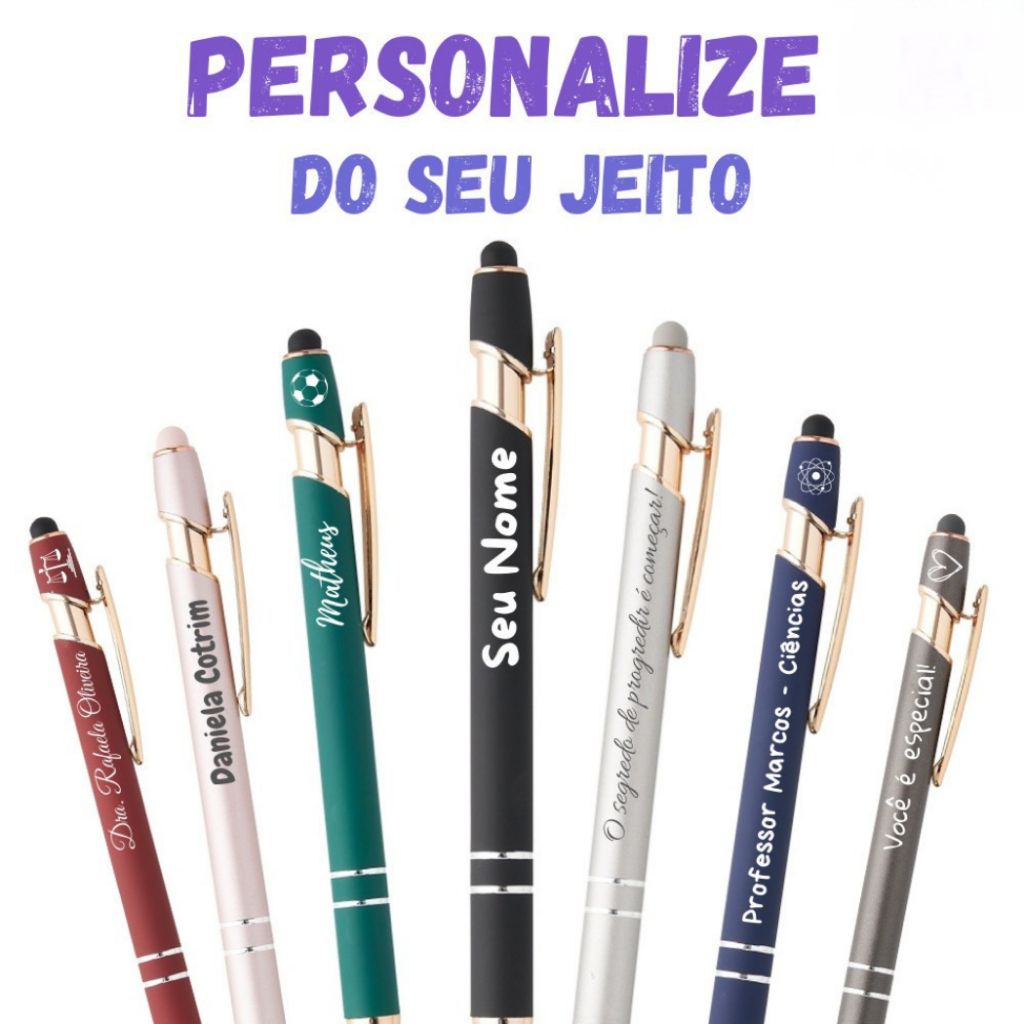 Caneta Personalizada Canetas Luxo Metal Canetas Touch Metal Personalizadas A Laser Nome Logo Marca Celular Assinatura em Oferta na Shopee