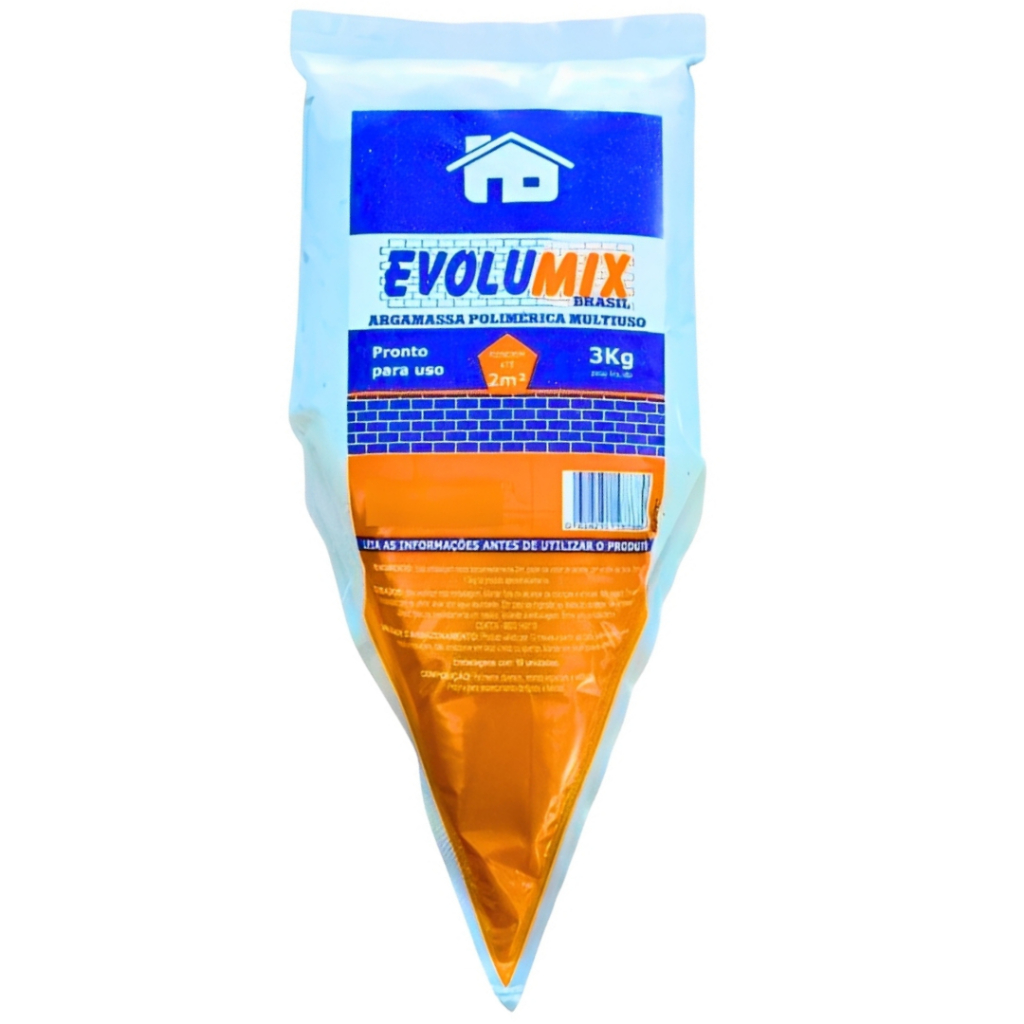 Polimérica Argamassa Bisnaga Evolumix 3kg Rende Mais Lajota Cola Construção Pronto Uso