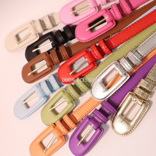 Cinto Feminino Elegante Casual com Fivela Oval Revestida  para Vestido Calça Saia Multicolorido em Oferta na Shopee