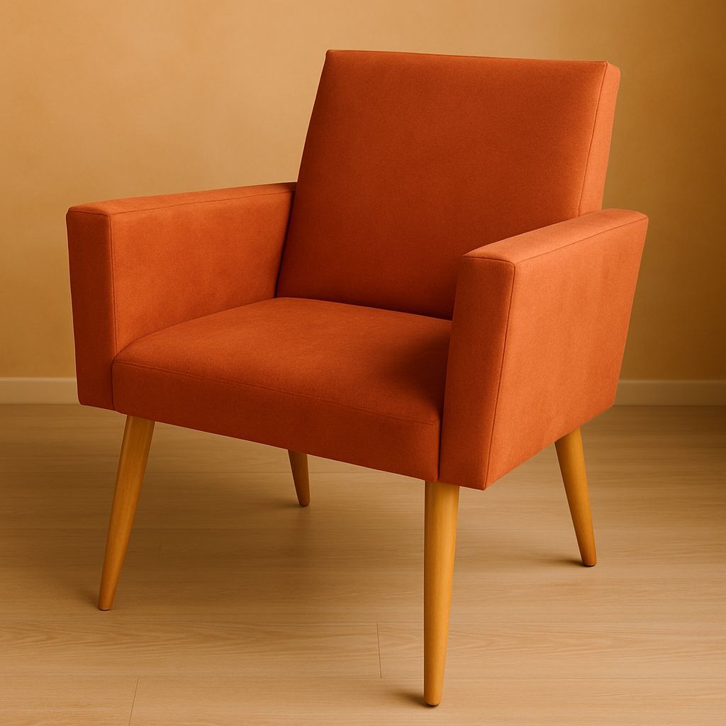 Poltrona Nina, com pés palito, para sala, escritório... em Oferta na Shopee