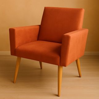 Poltrona Nina, com pés palito, para sala, escritório... em Oferta na Shopee