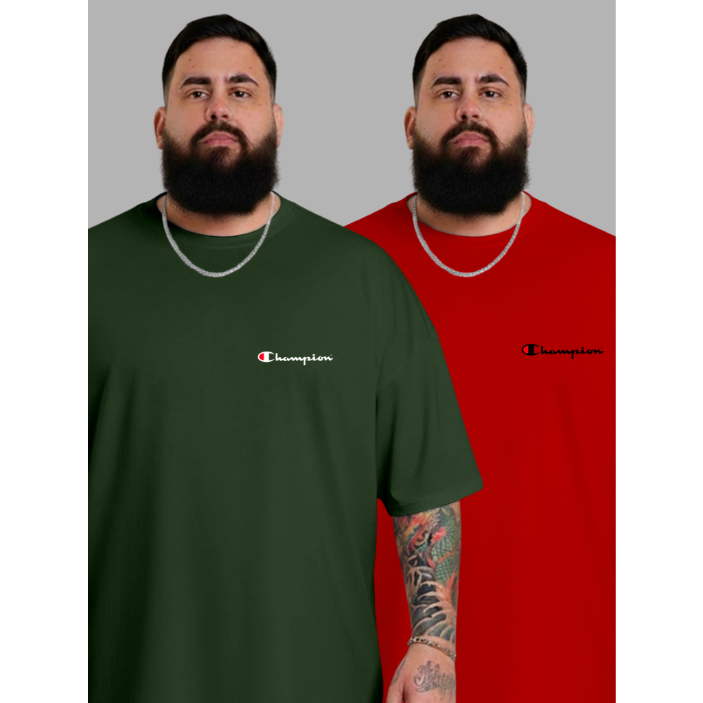 Kit 2 Camisa Masculina P ao G5  Camiseta Plus Size  100% Algodão Leve e Confortavel