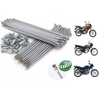 Jogo Raio Cromado 4 mm Moto Honda Yamaha Titan Fan Start YBR 125 150 160  Freio Tambor Promoção em Oferta na Shopee