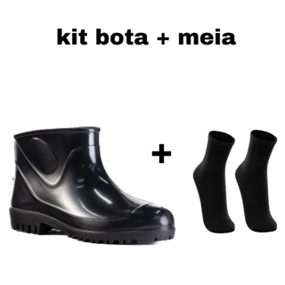 Botinha Impermeável Innpro Cano Extra Curto em PVC Antiderrapante + Brinde: 1 Par de Meias em Oferta na Shopee