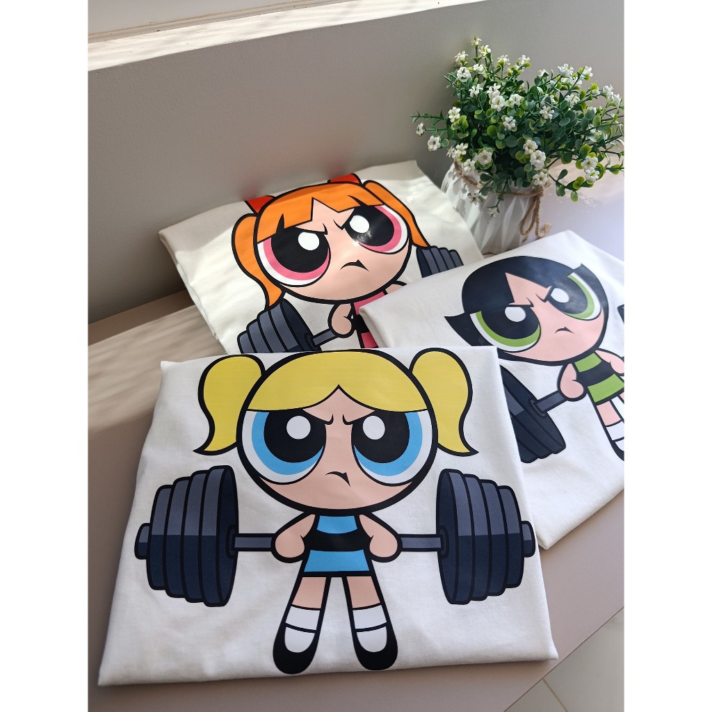kit 3 cropped oversized gola canelada 100% algodão Meninas Super Poderosas Clássico academia