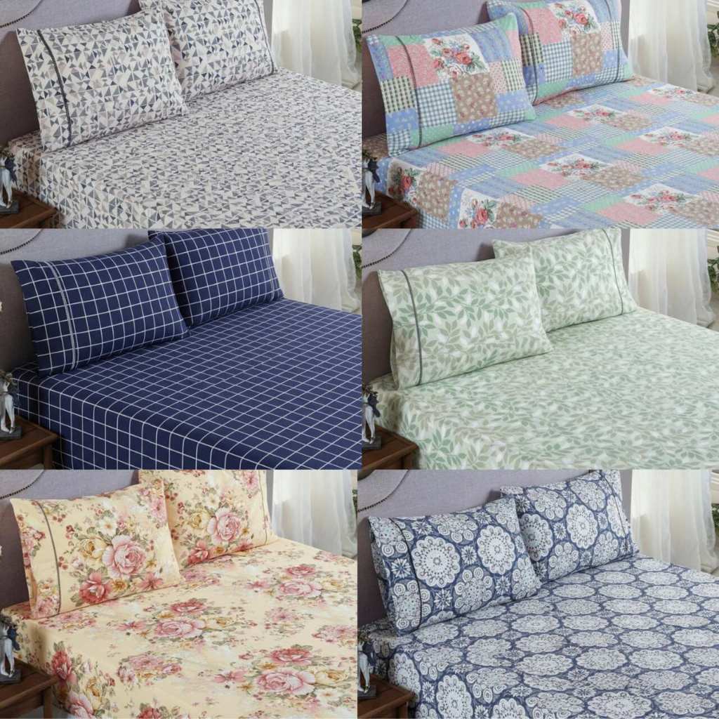 Jogo Lençol Solteiro Casal Queen Super King Estampado Ponto Palito 3 Peças Acetinado Aveludado