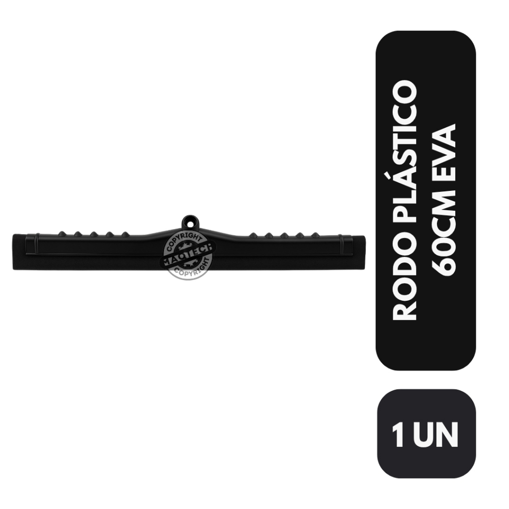 1 Rodo Plástico Grande 60cm EVA Duplo Reforçado Sem Cabo Limpeza Rápida e Eficiente Multiuso Piso