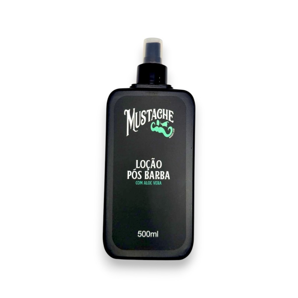 Loção Pós Barba Mustache 500ml Com Aloe Vera Calmante Para Barbeiro -