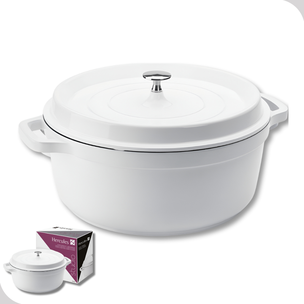Caçarola Panela Redonda Revestimento Ceramico Antiaderente Com Tampa 4,3L Hercules