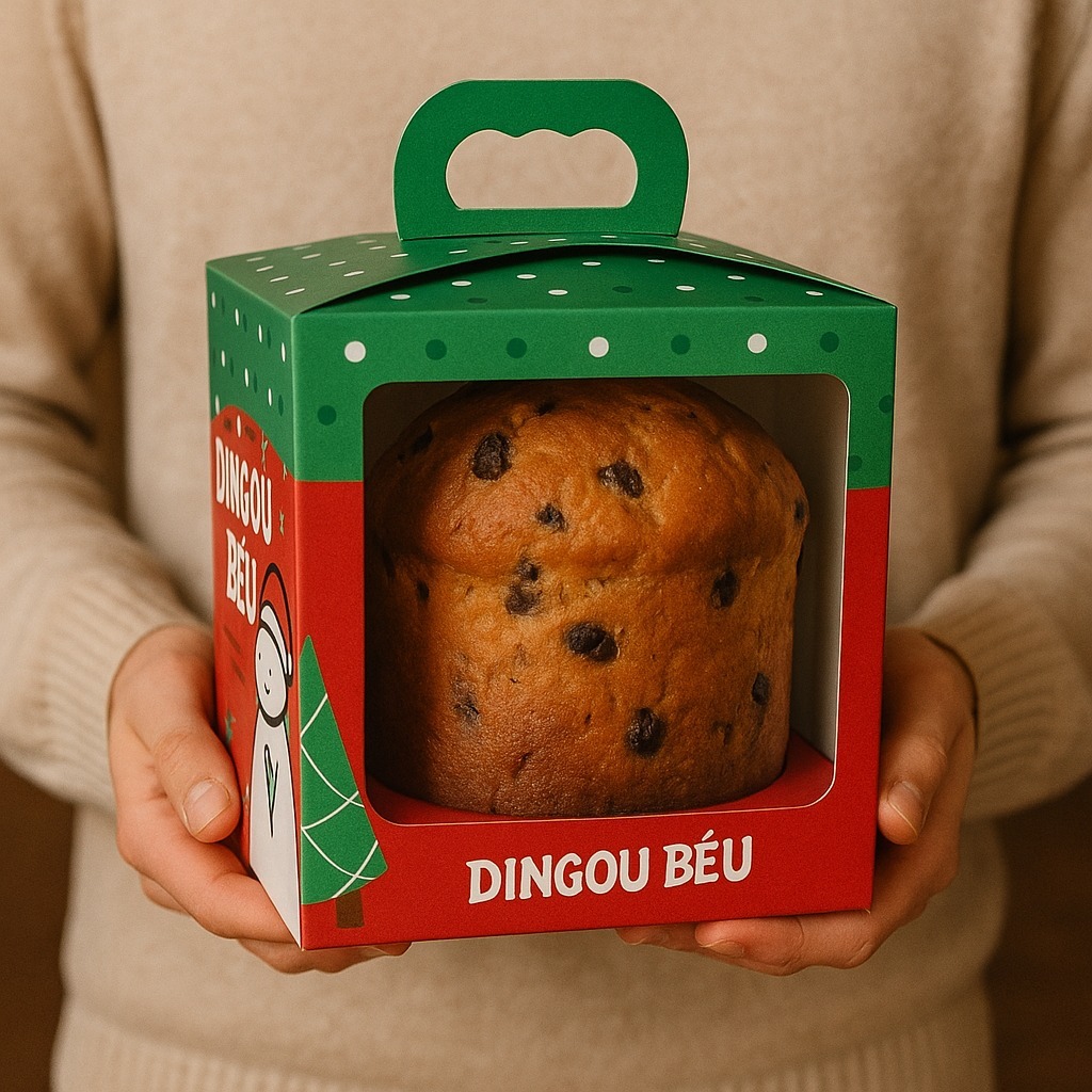 20 CAIXA PANETONE COM BERÇO 350G/500G COM VISOR NATAL FLORK NT163 (JR) OUTLET