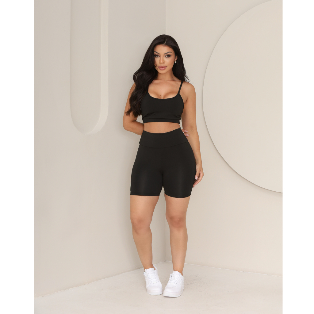 Conjuntos De Academia Feminino Short e Top Roupa Fitness Zero Transparência