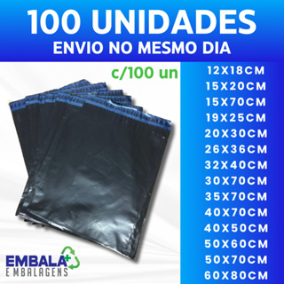 Kit 100 Envelope de Segurança Plástico Preto 26x36 / 32x40 / 40x50 / 40x60 / 50x60 / 60X80 em Oferta na Shopee
