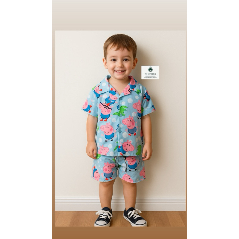 Conjunto Infantil Menino Mauricinho Tematico George Pig em Oferta na Shopee