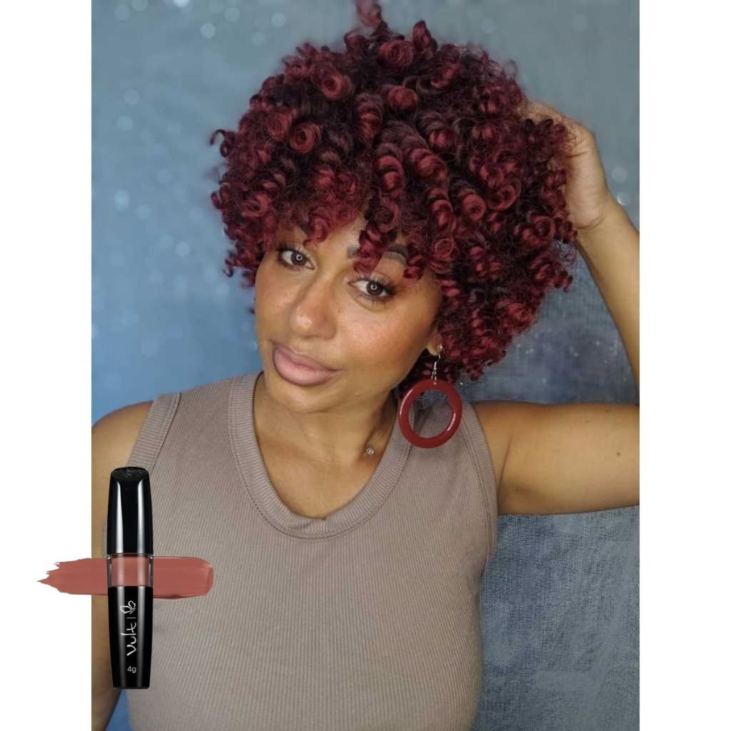 Lace Wig Cacheada peruca curta orgânica vermelha