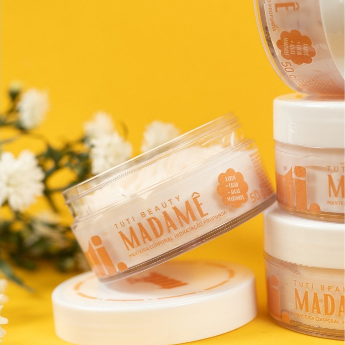 Manteiga Corporal Madamê 50g Tuti Beauty Fragrância Âmbar Floral e Flor de Laranjeira Ideal para Presente de Natal