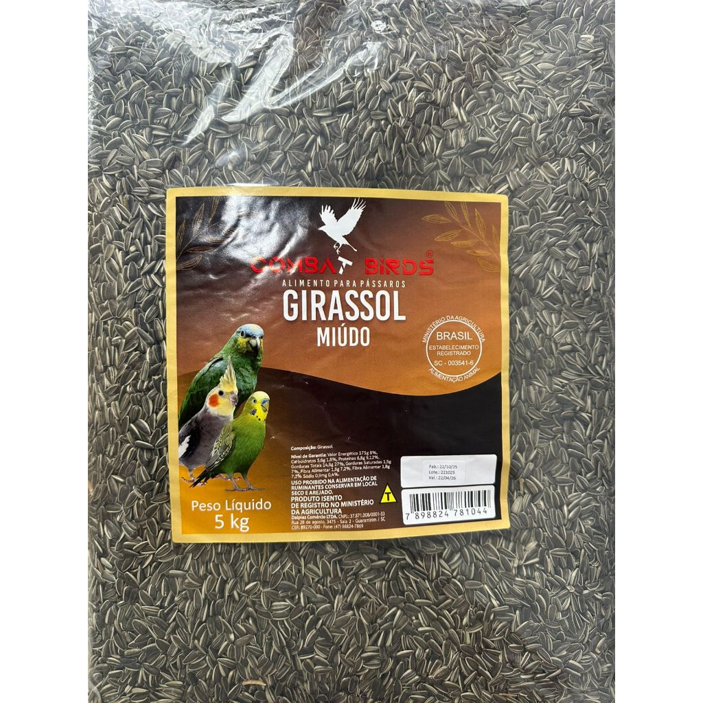 GIRASSOL MIÚDO PREMIUM 5KG | ALIMENTO NATURAL PARA PÁSSAROS | CALOPSITA, COLEIRO, CANÁRIO E OUTROS em Oferta na Shopee