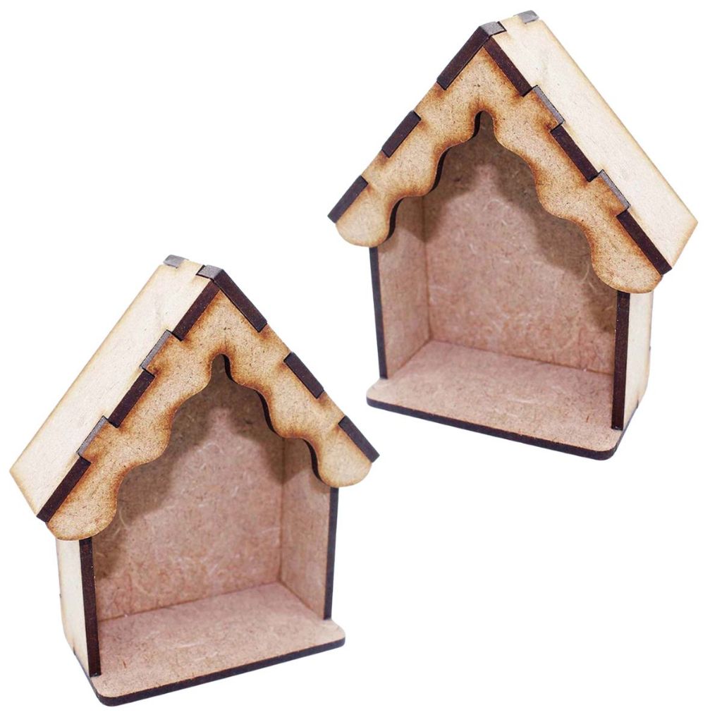 Kit 25 mini oratório 10 cm mdf cru miniatura capelinha capela ondulada artesanato religioso