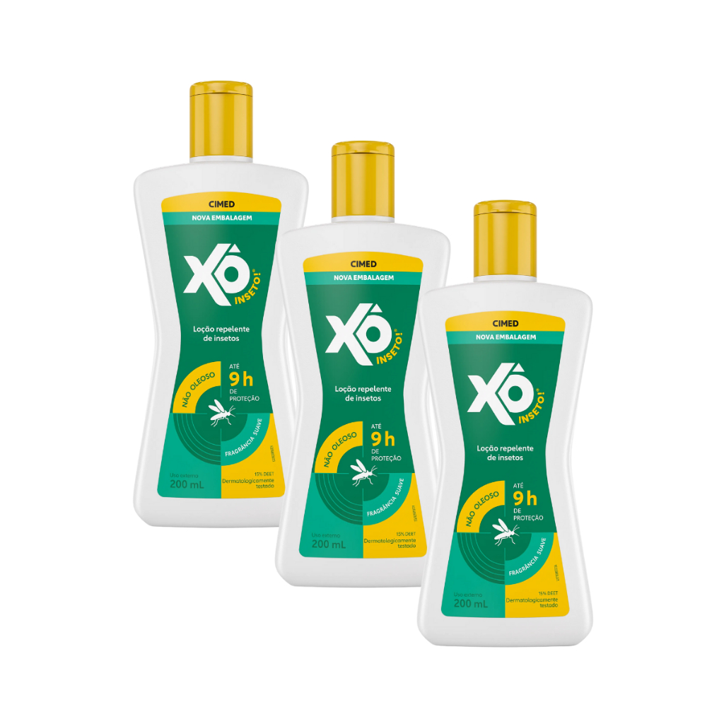 Kit 03 Xô Inseto Creme Repelente 9H Proteção Contra Mosquitos - CIMED