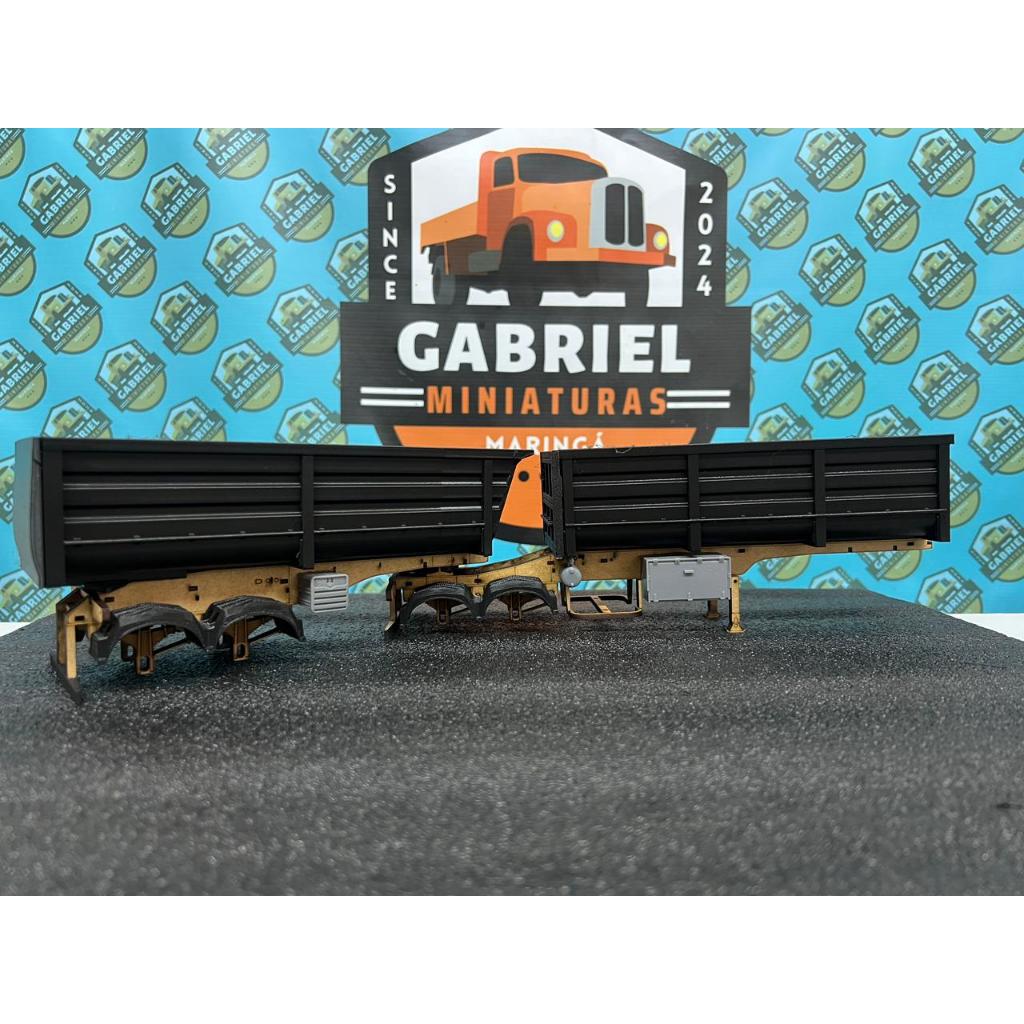 Kit Para Montar Bi-Caçamba Librelato Carreta Miniatura Escala 1:32