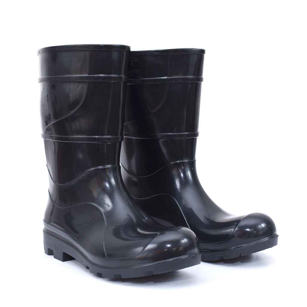 galocha preta unisex chuva impermeavel trabalho segurança