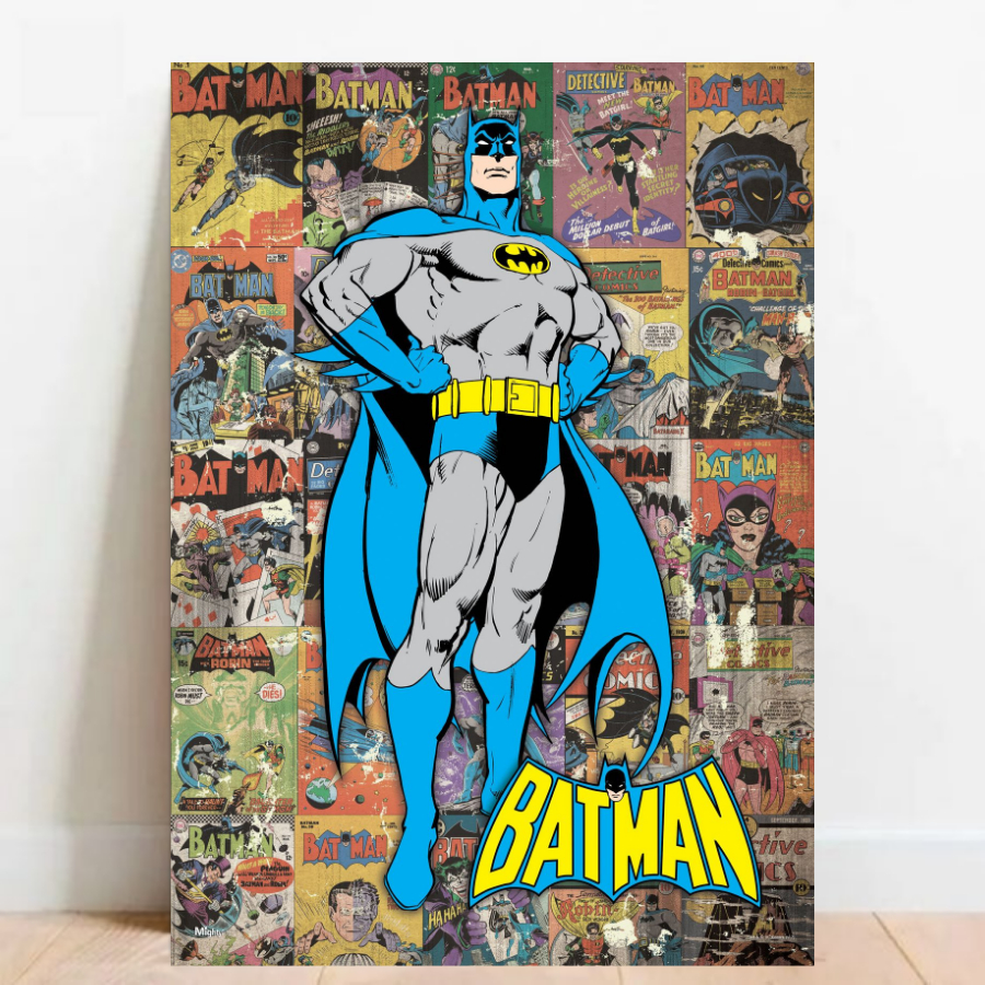 Quadro Placa Decorativa Batman desenho geek quadro com moldura 08