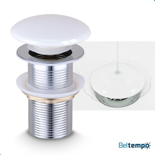 Válvula Click 1 1/4 Ralo Para Cuba Pia Banheiro Aço Inox 201 Acabamento Em Cerâmica Branca  Beltempo em Oferta na Shopee