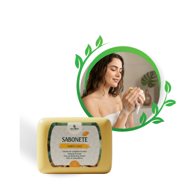 Sabonete de Pracaxi em barra  natural e vegano - AMBER LOVE