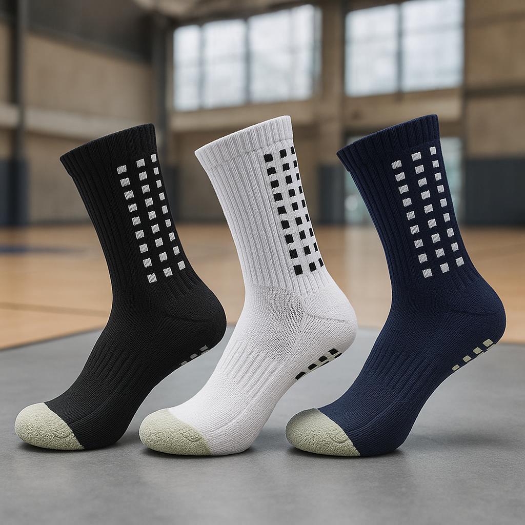 KIT 3 Meia Meias Esportivas Futebol Algodão Antiderrapantes De Alta Qualidade
